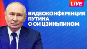 Путин проводит видеоконференцию с Си Цзиньпином