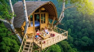 За 200 дней две сестры построили домик на дереве.