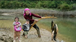 Как мы с моим маленьким сыном ловим рыбу в реке и ставим капканы. Продаем и отвариваем курицу. Дуонг