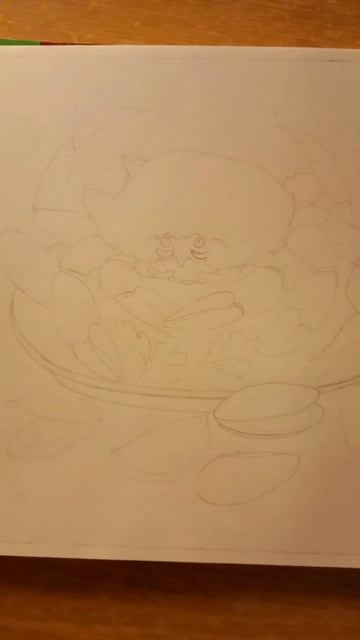 Краб и Пиво. Карандашный Набросок