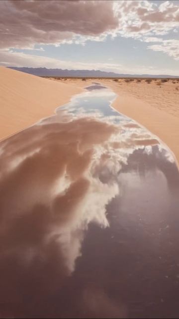 Красота пустыни: отражение неба в оазисе #пустыня #природа #фотография Красота пустыни: отражение неба в оазисе #пустыня #природа #фотография