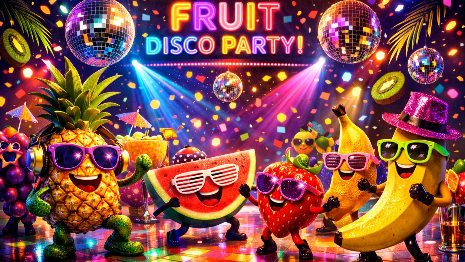 Фруктовая вечеринка в стиле диско! 🍍🎉 Зажигательная музыка и танцы для вашего малыша ✨👶 смотреть онлайн