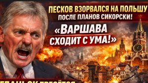 Песков ОБРУШИЛСЯ на Польшу после планов Сикорски «Варшава сходит с ума!» Гданьск ТРЕСЁТСЯ