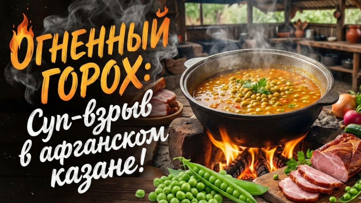 Гороховый суп с ДЫМОМ! 🍖 просто суп, а ВЗРЫВ вкуса в афганском казане 🔥