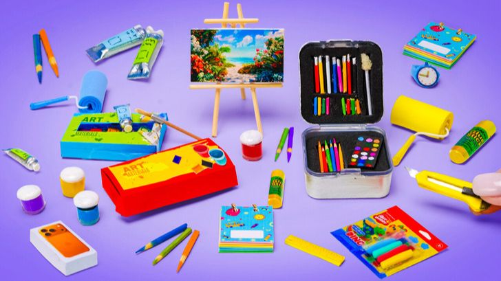 Миниатюрные школьные принадлежности 🎒 Поделки для детей смотреть онлайн