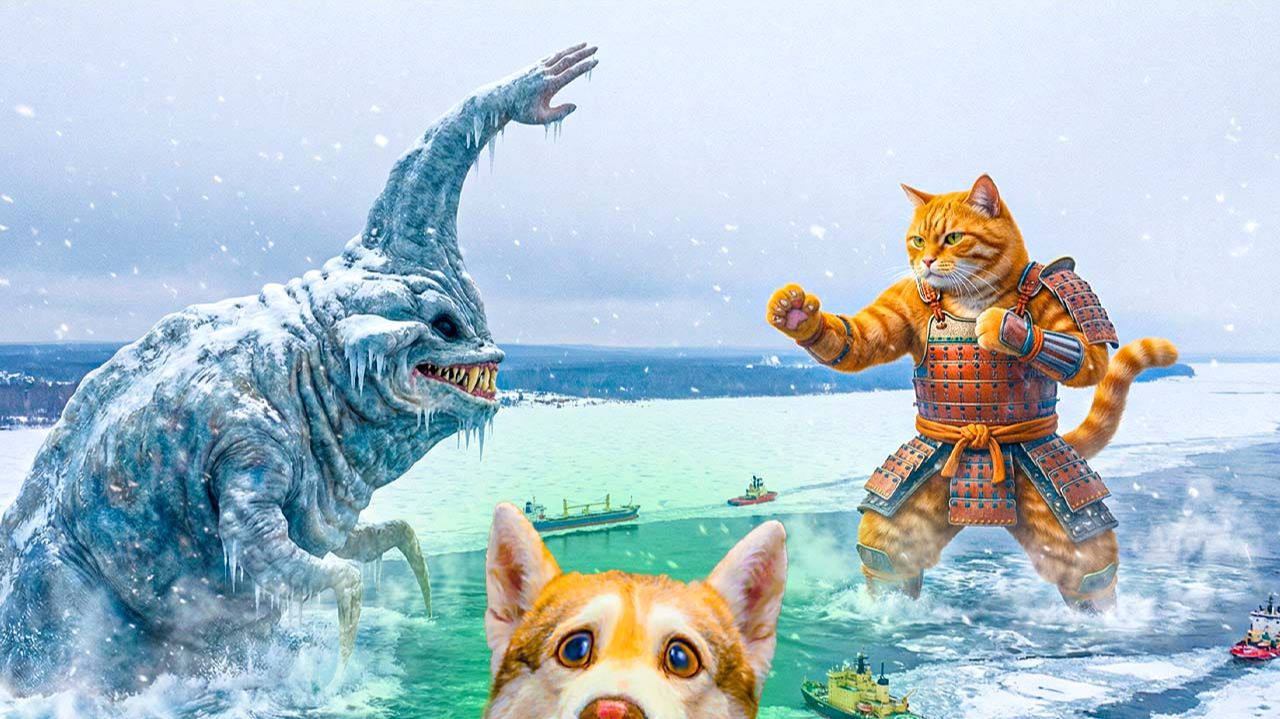 Подготовка к битве с HAND SEA MONSTER!! Хаски Бублик Говорящая собака смотреть онлайн