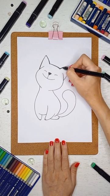 Рисуем кошечку 🐱 смотреть онлайн