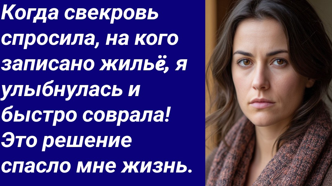 Истории со Смыслом/Когда свекровь спросила, на кого записано жильë, я улыбнулась и быстро соврала!