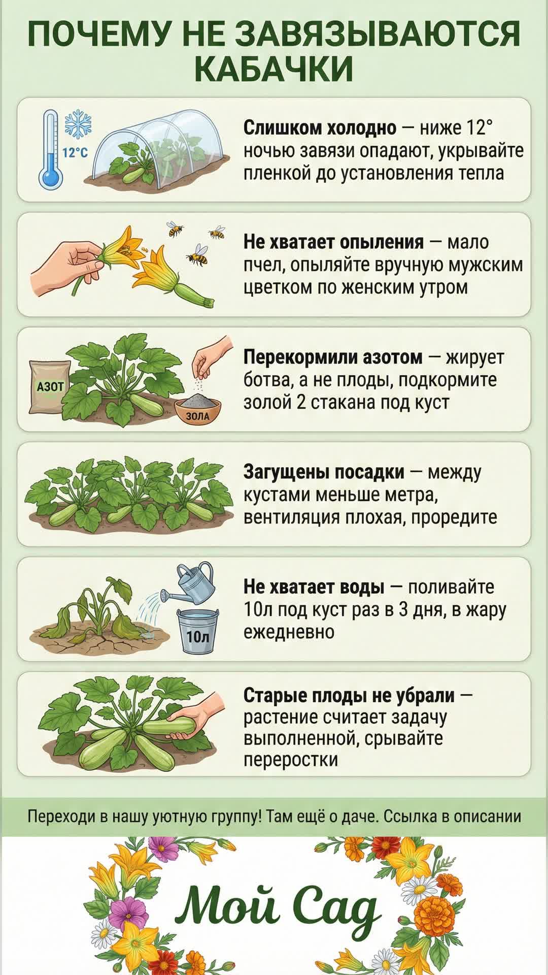 Как помочь кабачкам завязаться: советы садоводам