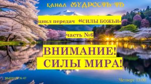 Мудрость-ТВ, Выпуск №67 СИЛЫ МИРА!