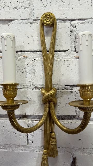 Антикварные парные двухрожковые бра 20777