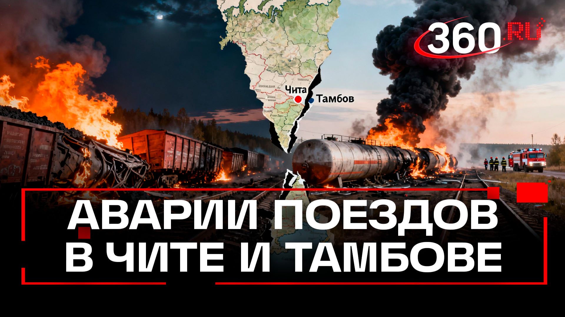 ЧП на железных дорогах в Забайкалье и Тамбове. Пожар и опрокинутый уголь смотреть онлайн