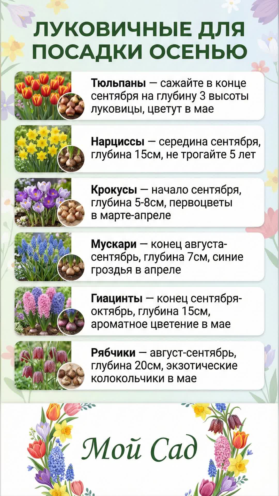 Лучшие луковичные для осенней посадки