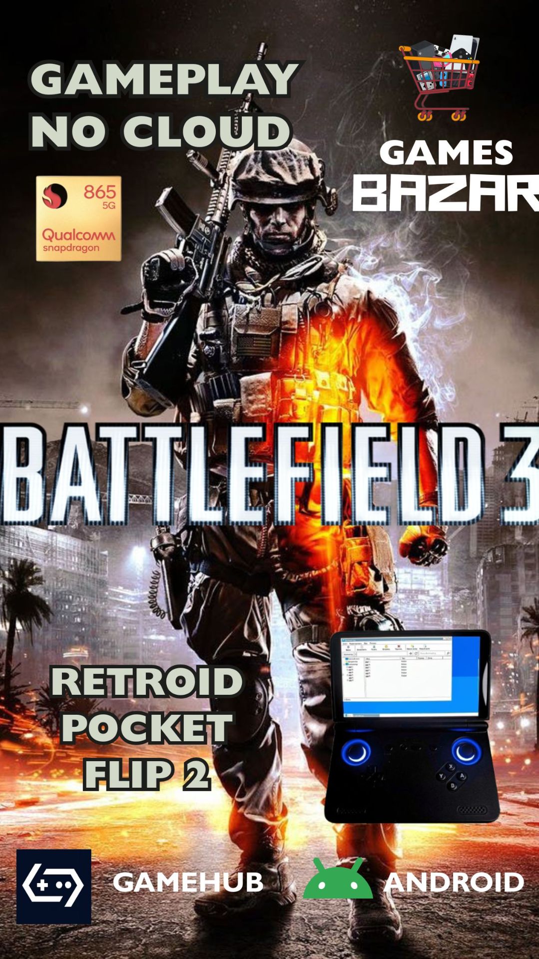 Battlefield 3 на андроид gameplay GameHub 5.3.5 Retroid pocket flip 2 #gamehub #games  #bf3