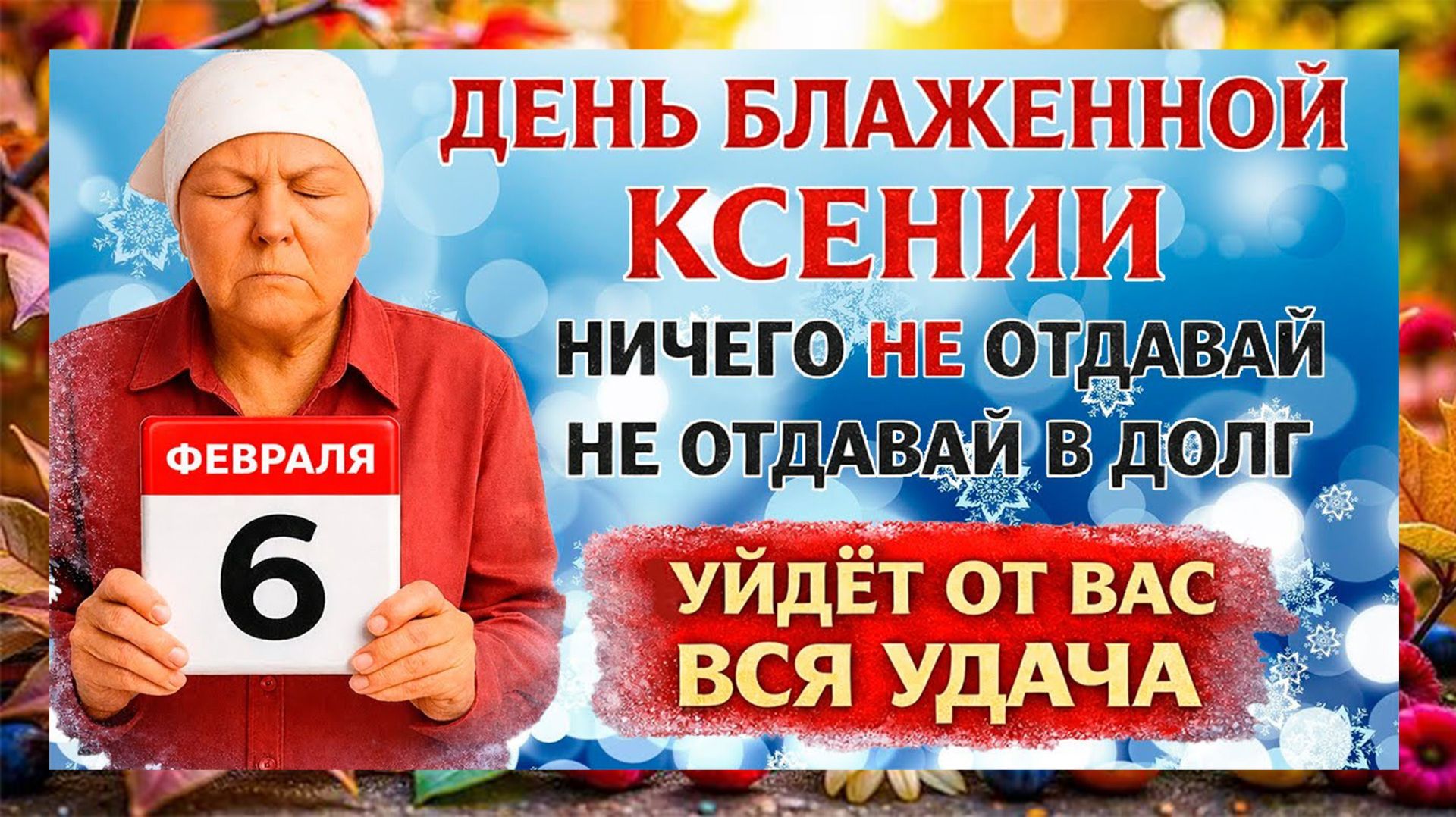 6 февраля День Ксении. Блаженной Ксении. Что нельзя делать сегодня. Народные Традиции и Приметы Дня. смотреть онлайн