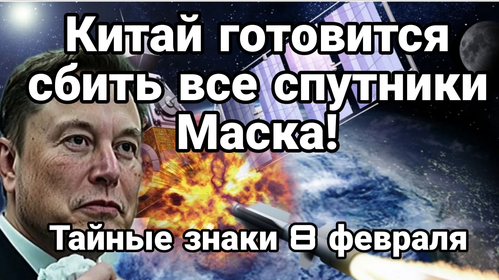 КИТАЙ ГОТОВИТСЯ СБИТЬ ВСЕ СПУТНИКИ МАСКА! НОВЫМ ОРУЖИЕМ ТАЙНЫЕ ЗНАКИ 8 ФЕВРАЛЯ смотреть онлайн