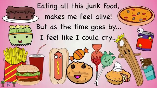 Healthy Food Vs Junk Food Song! смотреть онлайн