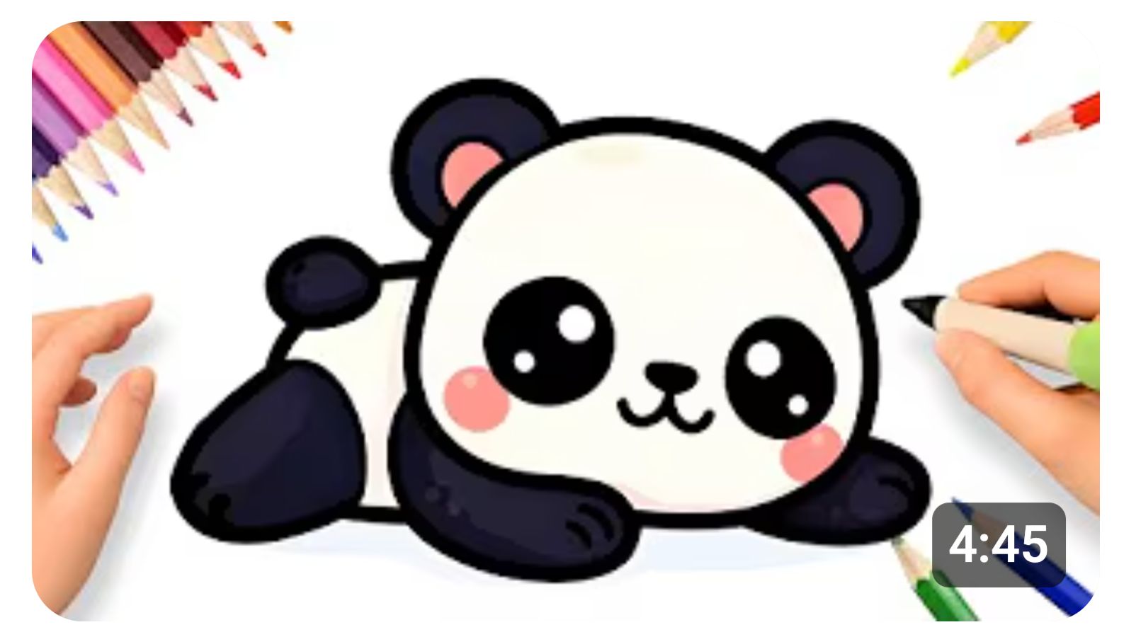 КАК НАРИСОВАТЬ ЛЕЖАЩУЮ ПАНДУ в стиле кавайи 💟 смотреть онлайн