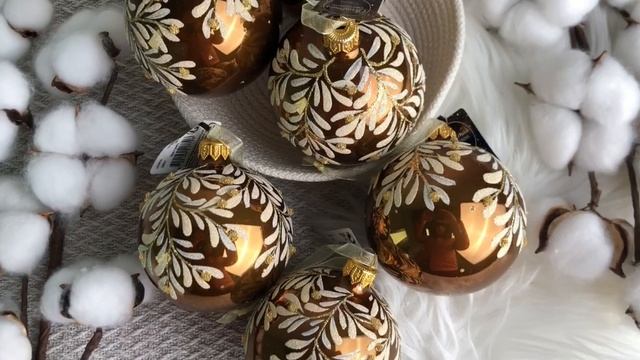 Набор стеклянных шаров БРАНШ ДЕ ДАНТЕЛЬ, шоколадный, 8 см (упаковка 6 шт.), 050503-набор смотреть онлайн