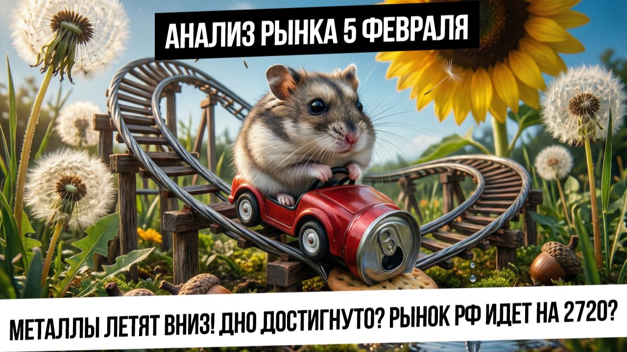 Анализ рынка 5 февраля. Падение металлов и биткойна! Где дно? Рынок РФ идет к 2720? Нефть! Газ! смотреть онлайн
