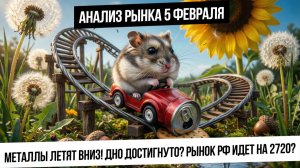 Анализ рынка 5 февраля. Падение металлов и биткойна! Где дно? Рынок РФ идет к 2720? Нефть! Газ!