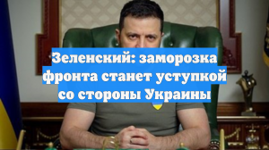Зеленский: заморозка фронта станет уступкой со стороны Украины