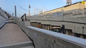 Строительство подпорных стен на Адмирала Октябрьского в Севастополе. Конец января 2026