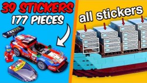Наборы LEGO с наибольшим КОЛИЧЕСТВОМ наклеек...