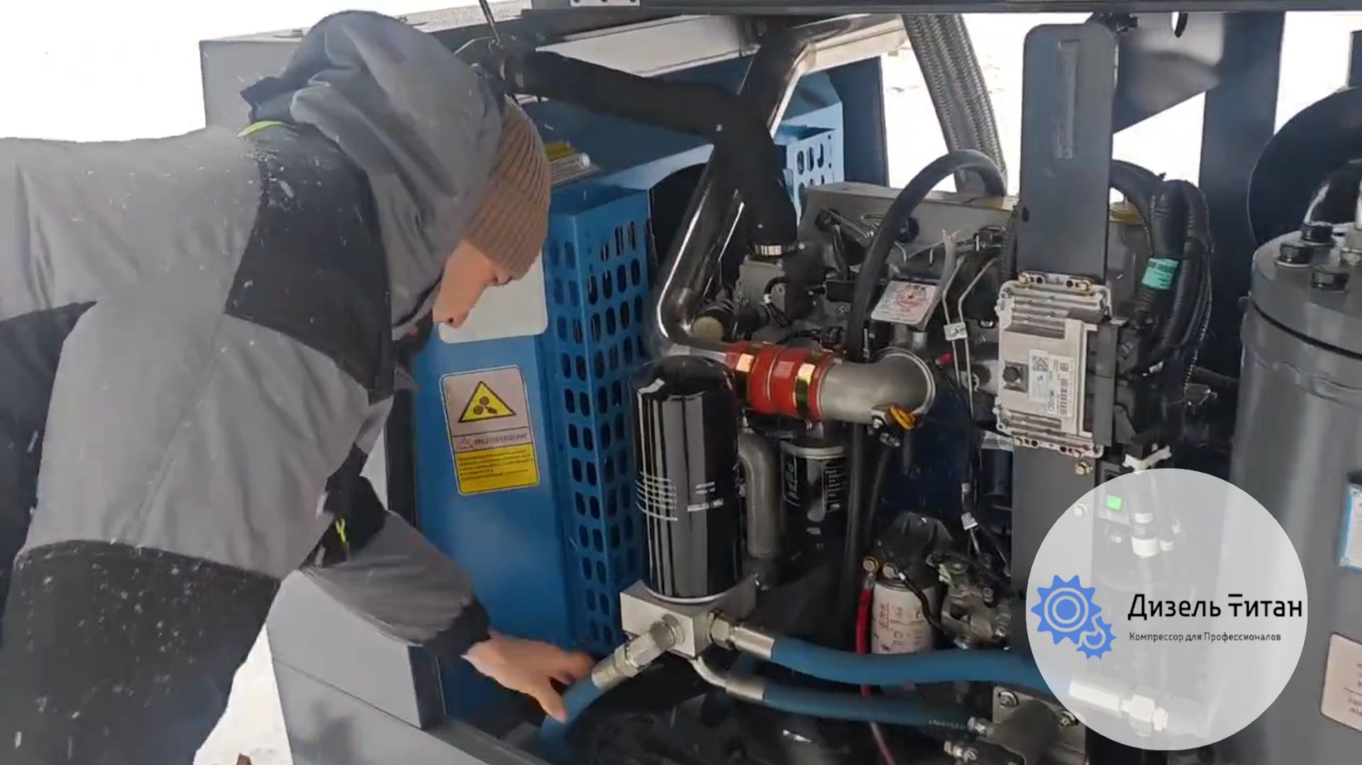 Приемка и проверка предпускового подогрева ДВС на Компрессоре Borey 200