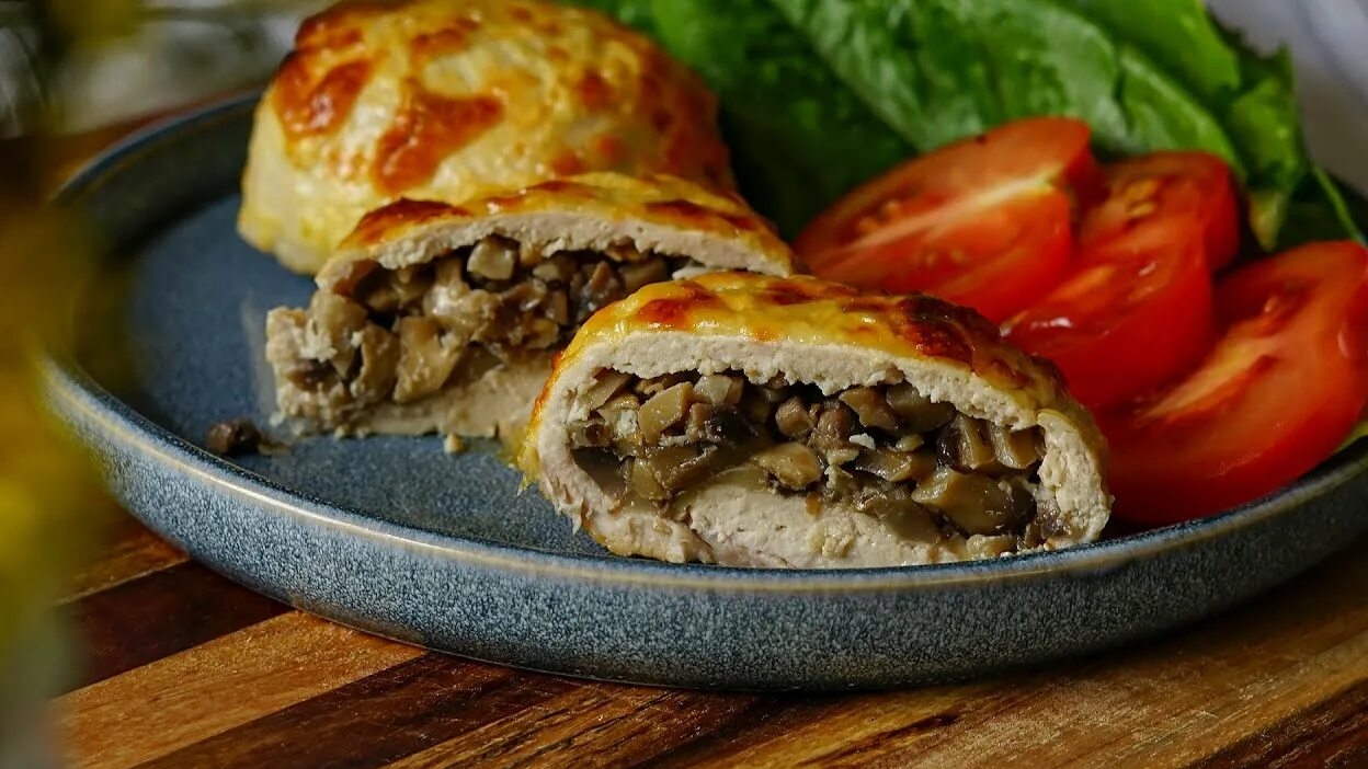Запеченные куриные бочонки с грибной начинкой 👍