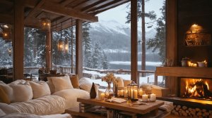 Снежная буря в сосновом лесу ❄️ Для глубокого сна и снятия стресса — уют в разгар зимней стихии.