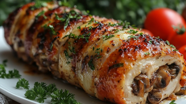 Рулет из курицы с начинкой 😍