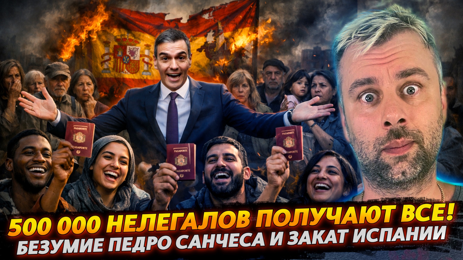 500 000 НЕЛЕГАЛОВ ПОЛУЧАЮТ ВСЕ! | БЕЗУМИЕ ПЕДРО САНЧЕСА И ЗАКАТ ИСПАНИИ смотреть онлайн