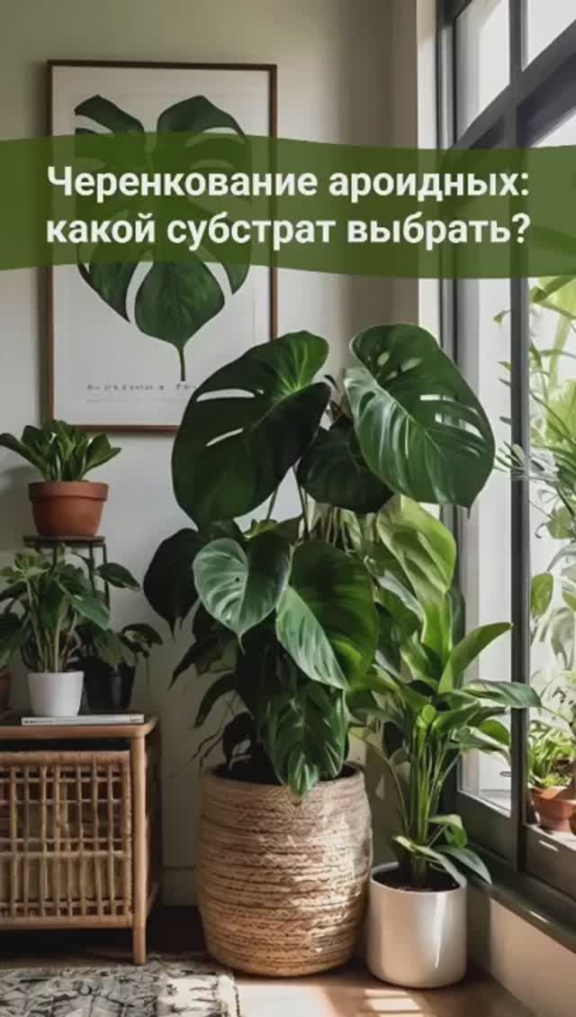 Черенкование ароидных: какой субстрат выбрать #монстера #спатифиллум