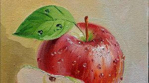 Рисуем яблоко маслом