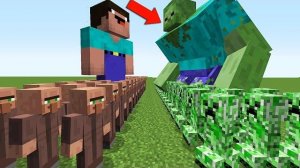 НУБ ЗАЩИЩАЕТ ДЕРЕВНЮ ЖИТЕЛЕЙ ОТ 1000 КЛОНОВ КРИПЕР И МУТАНТА ЗОМБИ В МАЙНКРАФТ 6 ! MINECRAFT Мультик