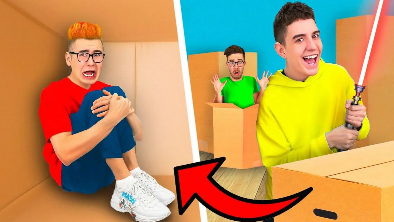 ВЛАД А4 - ЭКСТРЕМАЛЬНЫЕ ПРЯТКИ В КОРОБКАХ ЧЕЛЛЕНДЖ ! А4 смотреть онлайн