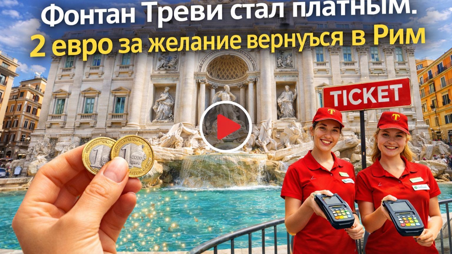 Фонтан Треви стал платным: 2 евро за желание вернуться в Рим