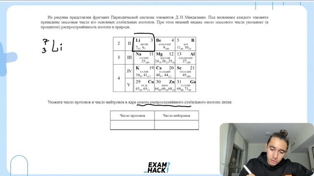 На рисунке представлен фрагмент Периодической системы элементов Д. И. Менделеева. Под — №28107 На рисунке представлен фрагмент Периодической системы элементов Д. И. Менделеева. Под — №28107