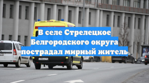 В селе Стрелецкое Белгородского округа пострадал мирный житель