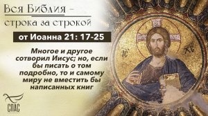 Евангелие от Иоанна 21: 17-25 / Вся Библия строка за строкой