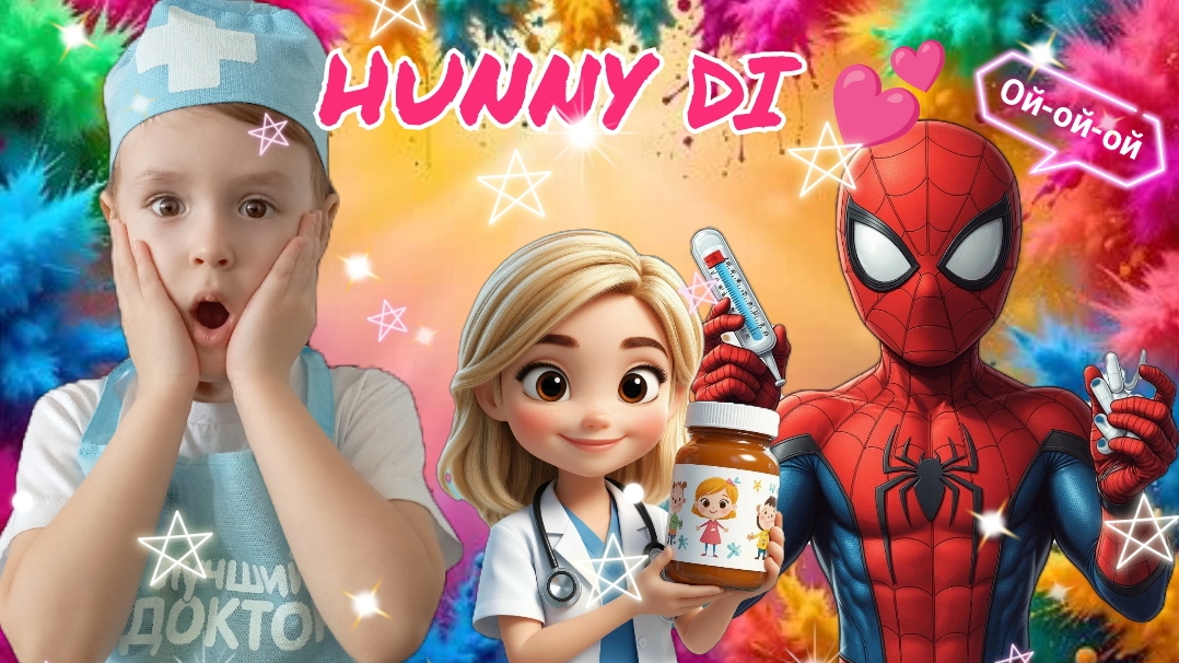✨Человек-паук и Диана✨ Играем в доктора. Видео для детей. Hunny Di💕 смотреть онлайн