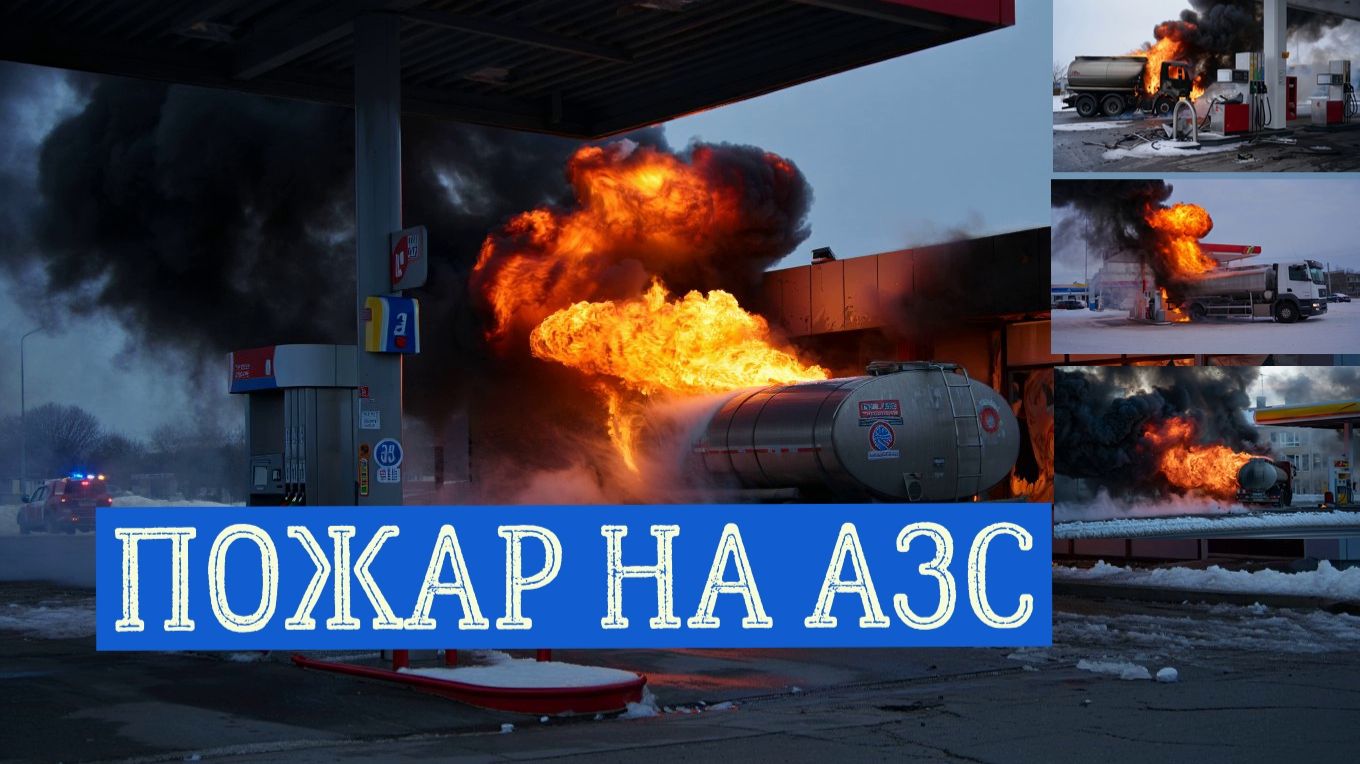Огненный гриб и столб дыма. Бензовоз взорвался на заправке в ХМАО смотреть онлайн