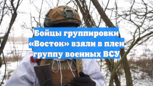 Бойцы группировки «Восток» взяли в плен группу военных ВСУ