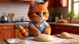 Котик месит тесто анимация гиф