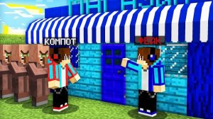 ФЕЙКОВЫЙ КОМПОТ ОТКРЫЛ МАГАЗИН В МОЕЙ ДЕРЕВНЕ ЖИТЕЛЕЙ В МАЙНКРАФТ | Компот Minecraft