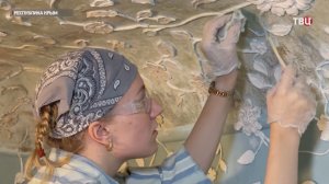 В Крыму продолжается реставрация в одном из парадных залов Воронцовского дворца