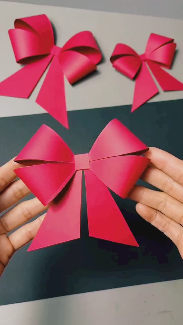 Крутые бантики из картона — за 5 минут с детками! 🎀