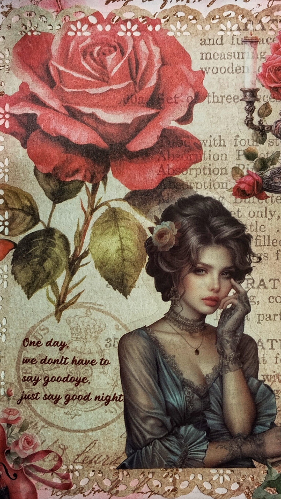 «Алая роза» ❤️🌹🦋 #скрапбукинг #асмр #романтика #любовь #роза #цветы #винтаж #красота #валентинка