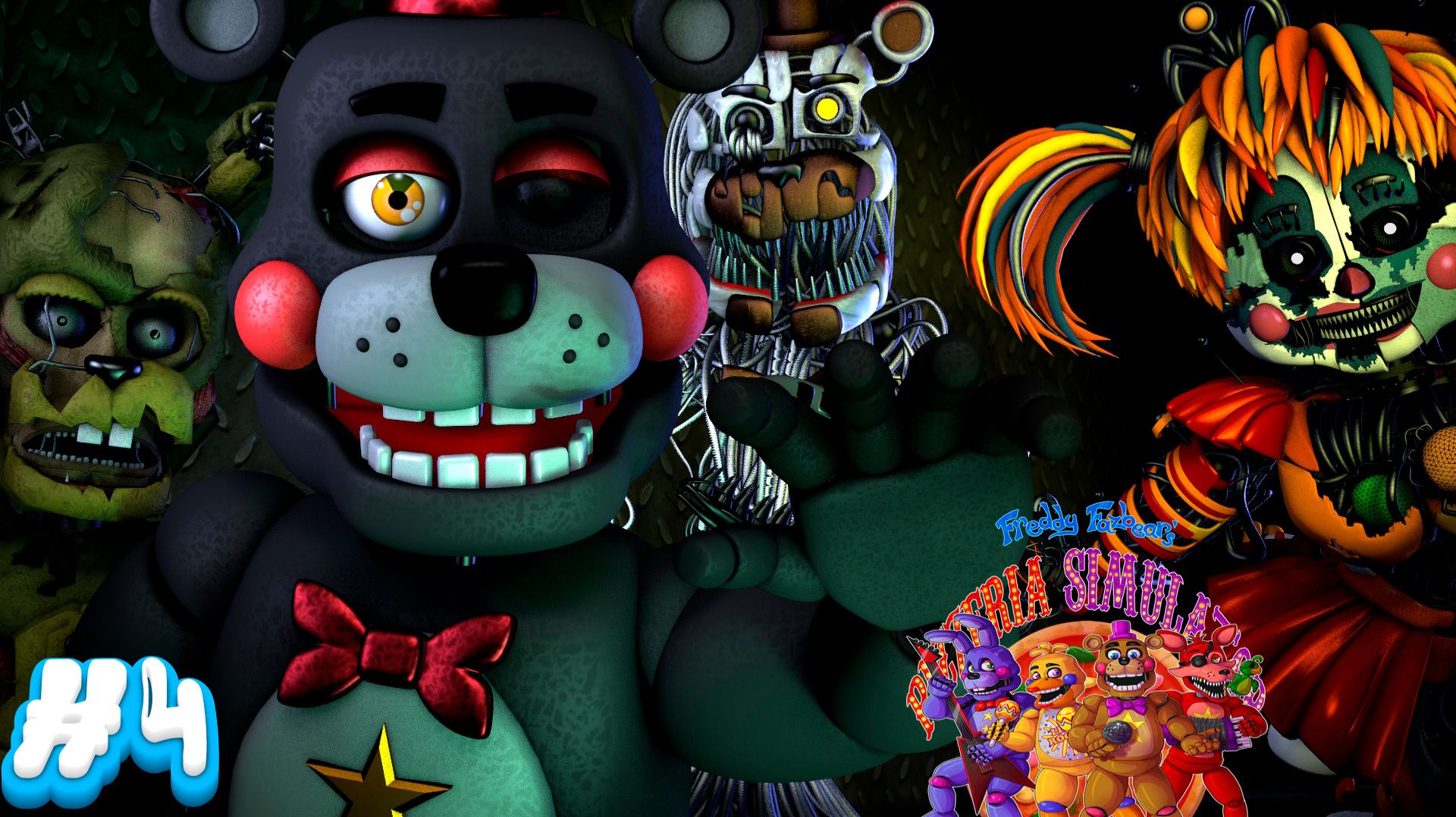 Агрессивные аниматроники ползут со всех сторон во FNAF 6 #4 смотреть онлайн